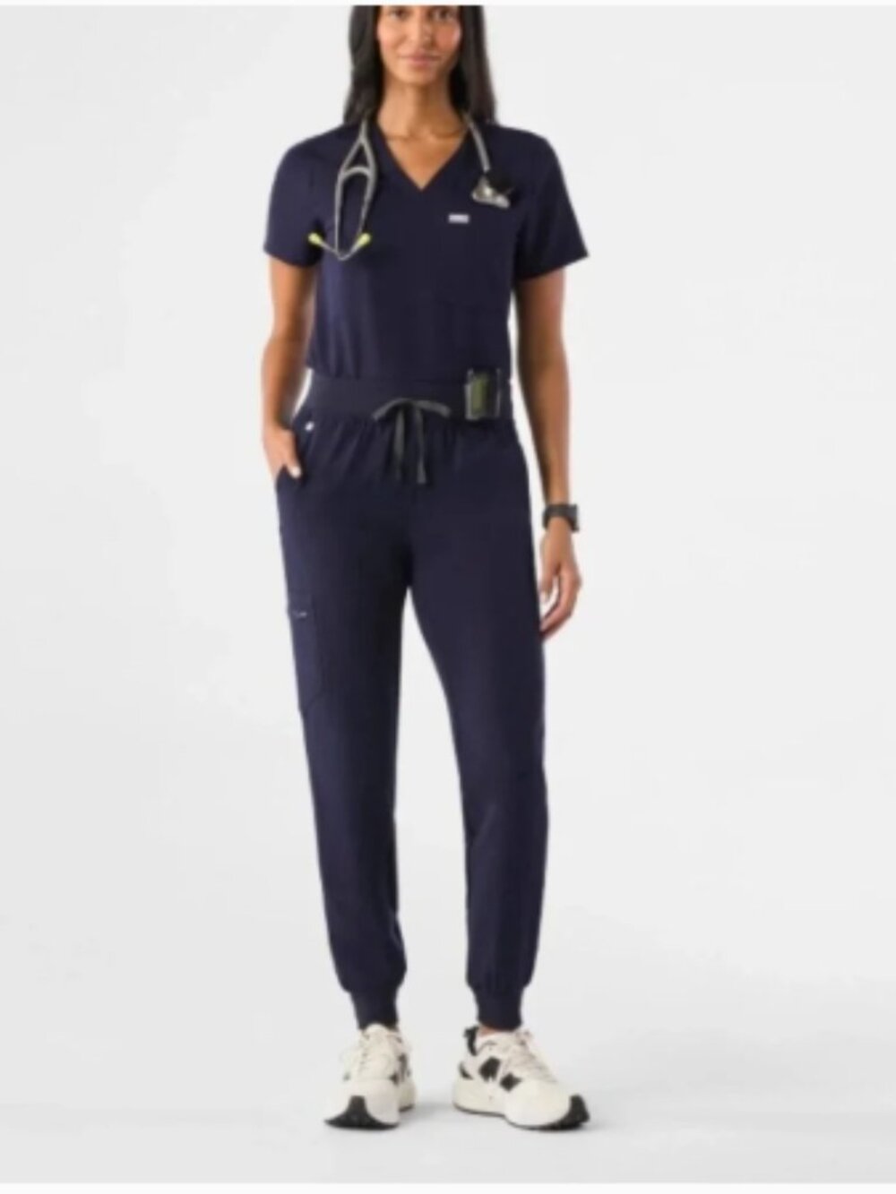 EUC FIGS SET Zamora Jogger Scrub Catarina One Pocket Top Navy L